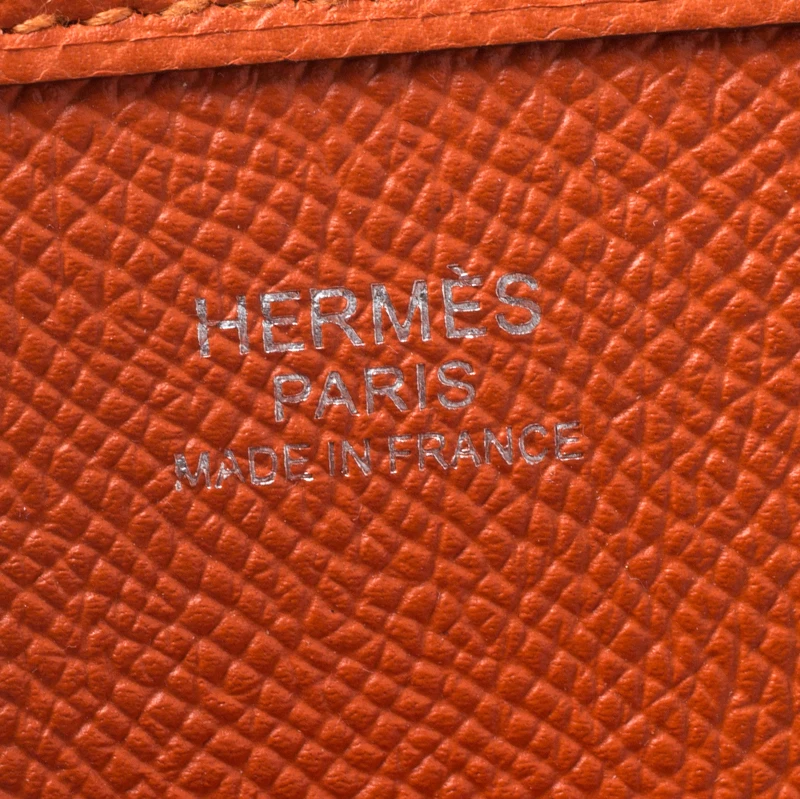 Hermes Orange Epsom Leather Evelyne III GM Bag For Women 11 Hermes Orange Epsom Leather Evelyne III GM Bag For Women - Image 9