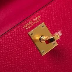 Hermes Red Vermillion Epsom Leather Gold Hardware Mini II Kelly Bag For Women -Deals Hermes Store luxury women hermes new handbags p275614 005