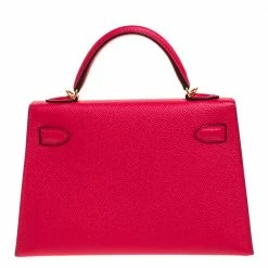Hermes Red Vermillion Epsom Leather Gold Hardware Mini II Kelly Bag For Women -Deals Hermes Store luxury women hermes new handbags p275614 009