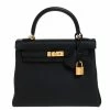 Hermes Black Togo Leather Gold Hardware Kelly Retourne 25 Bag For Women -Deals Hermes Store luxury women hermes new handbags p275652 002