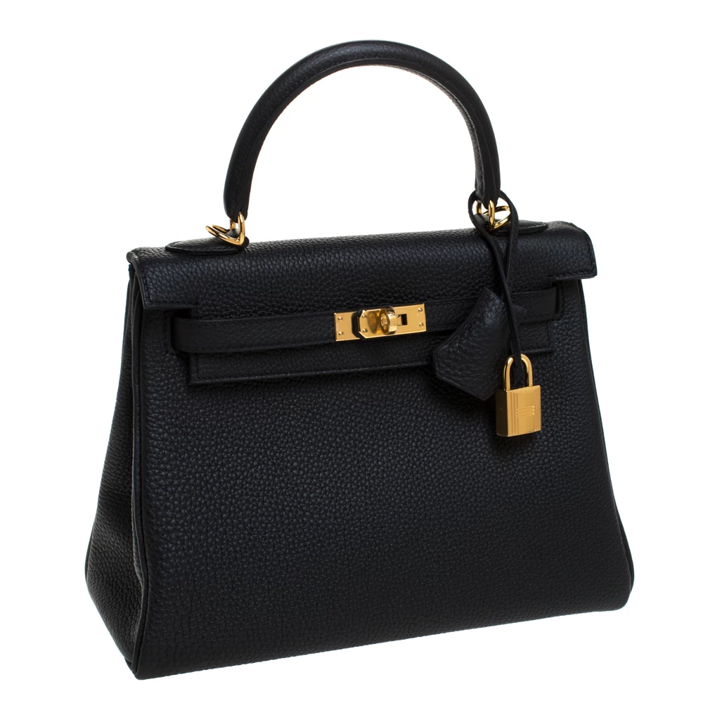 Hermes Black Togo Leather Gold Hardware Kelly Retourne 25 Bag For Women 5 Hermes Black Togo Leather Gold Hardware Kelly Retourne 25 Bag For Women - Image 3