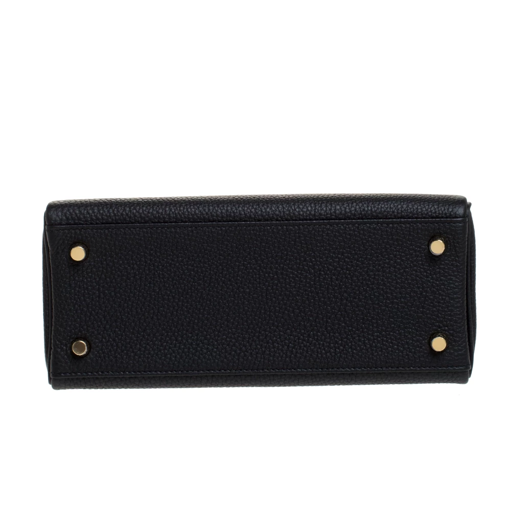 Hermes Black Togo Leather Gold Hardware Kelly Retourne 25 Bag For Women 9 Hermes Black Togo Leather Gold Hardware Kelly Retourne 25 Bag For Women - Image 7