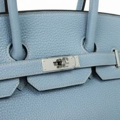 Hermes Blue Lin Clemence Leather Birkin 35 CM For Women -Deals Hermes Store luxury women hermes new handbags p28879 011