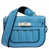 Hermes Blue Brighton Swift Leather Palladium Hardware Mini Berline Bag For Women -Deals Hermes Store luxury women hermes new handbags p303391 001