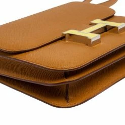 Hermes Sesame Epsom Leather Mini Enamel Lacquer Hardware Constance Bag With Twilly For Women -Deals Hermes Store luxury women hermes new handbags p360119 005