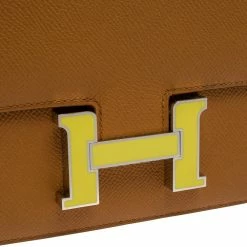 Hermes Sesame Epsom Leather Mini Enamel Lacquer Hardware Constance Bag With Twilly For Women -Deals Hermes Store luxury women hermes new handbags p360119 006