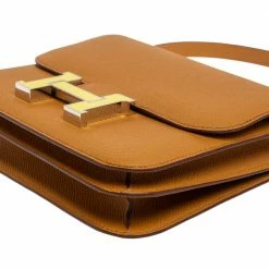 Hermes Sesame Epsom Leather Mini Enamel Lacquer Hardware Constance Bag With Twilly For Women -Deals Hermes Store luxury women hermes new handbags p360119 008