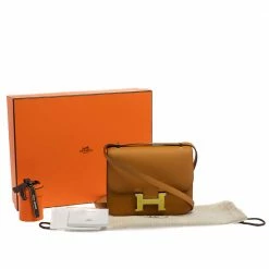 Hermes Sesame Epsom Leather Mini Enamel Lacquer Hardware Constance Bag With Twilly For Women -Deals Hermes Store luxury women hermes new handbags p360119 010