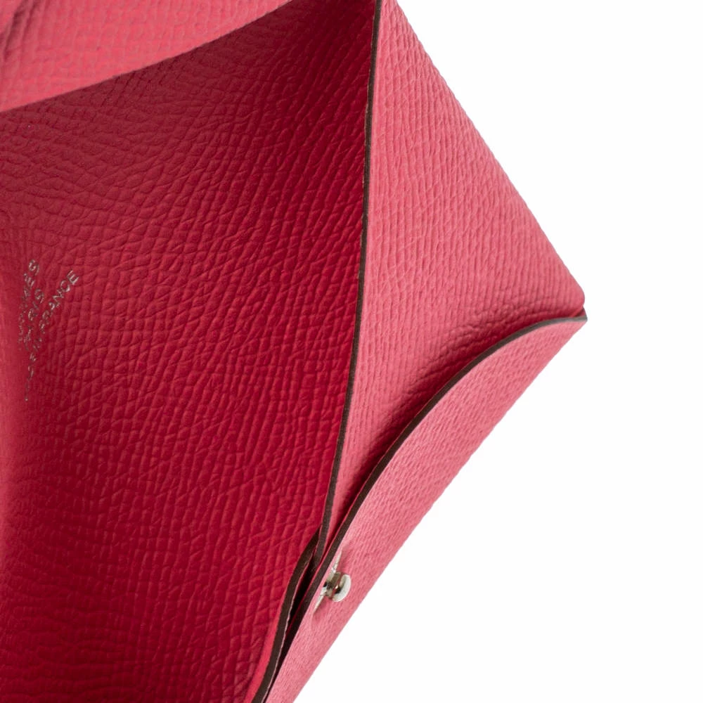 Hermes Rose Azalee Epsom Leather Calvi Card Holder For Women 9 Hermes Rose Azalee Epsom Leather Calvi Card Holder For Women - Image 7
