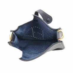 Hermes Blue Clemence Leather Evelyne TPM Bag For Women -Deals Hermes Store luxury women hermes new handbags p400508 001