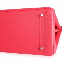 Hermes Rose Epsom Leather Palladium Hardware Birkin 35 Bag For Women -Deals Hermes Store luxury women hermes new handbags p415740 003