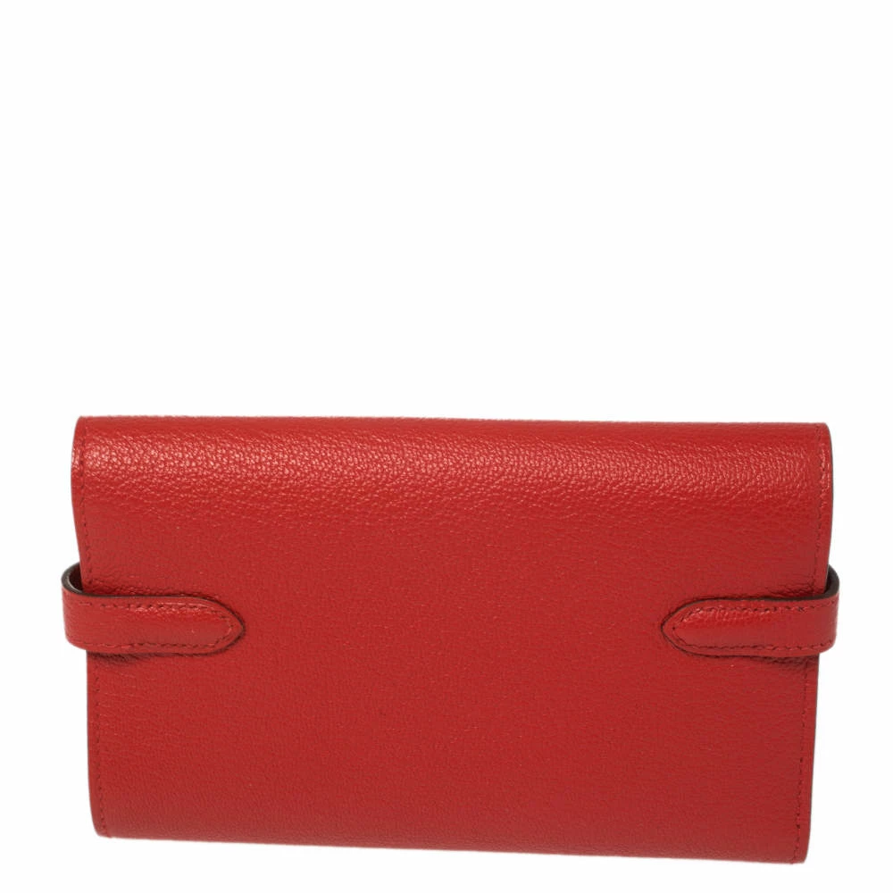 Hermes Rouge Casaque Evercolor Leather Kelly Depliant Medium Wallet For Women 7 Hermes Rouge Casaque Evercolor Leather Kelly Depliant Medium Wallet For Women - Image 5