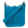 Hermes Bleu Zanzibar Clemence Leather Evelyne TPM Shoulder Bag For Women -Deals Hermes Store luxury women hermes new handbags p460925 002