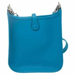 Hermes Bleu Zanzibar Clemence Leather Evelyne TPM Shoulder Bag For Women -Deals Hermes Store luxury women hermes new handbags p460925 012