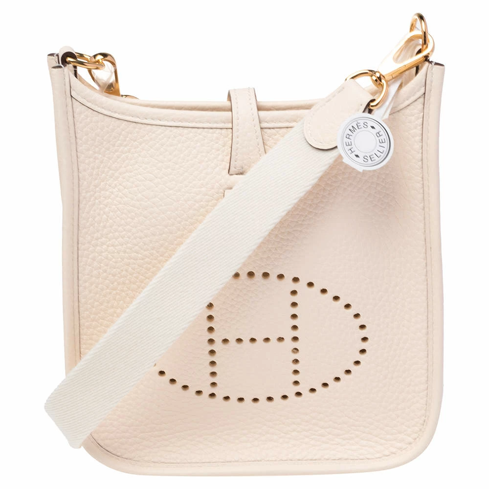 Hermes Nata/Craie Taurillon Clemence Leather Evelyne TPM Bag For Women 3 Hermes Nata/Craie Taurillon Clemence Leather Evelyne TPM Bag For Women