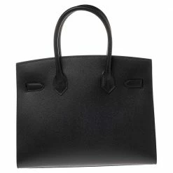 Hermes Noir Epsom Leather Palladium Plated Birkin Sellier 30 Bag For Women -Deals Hermes Store luxury women hermes new handbags p487128 007