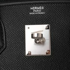 Hermes Noir Epsom Leather Palladium Plated Birkin Sellier 30 Bag For Women -Deals Hermes Store luxury women hermes new handbags p487128 012
