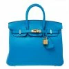 Hermes Blue Frida Swift Leather Gold Hardware Birkin 25 Bag For Women -Deals Hermes Store luxury women hermes new handbags p492153 002