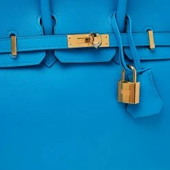 Hermes Blue Frida Swift Leather Gold Hardware Birkin 25 Bag For Women -Deals Hermes Store luxury women hermes new handbags p492153 004