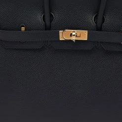 Hermes Black Epsom Leather Gold Plated Birkin Sellier 25 Bag For Women -Deals Hermes Store luxury women hermes new handbags p498682 004