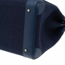 Hermes Blue De Presse/Blue Royale Vache Liegee Leather And Wool Palladium Hardware HAC Birkin 40 Bag For Women -Deals Hermes Store luxury women hermes new handbags p505137 005