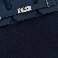 Hermes Blue De Presse/Blue Royale Vache Liegee Leather And Wool Palladium Hardware HAC Birkin 40 Bag For Women -Deals Hermes Store luxury women hermes new handbags p505137 009