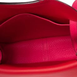 Hermes Rose Extreme Clemence Palladium Plated Halzan 25 For Women -Deals Hermes Store luxury women hermes new handbags p519379 013