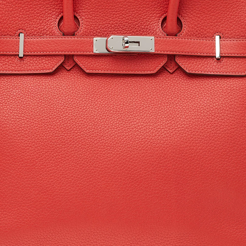 Hermes Rose Azalee Clemence Leather Palladium Plated Birkin 35 Bag For Women 7 Hermes Rose Azalee Clemence Leather Palladium Plated Birkin 35 Bag For Women - Image 5