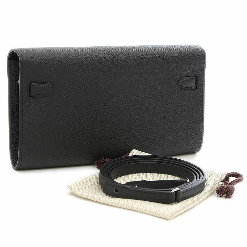 Hermes Black Epsom Leather Palladium Hardware Kelly Wallet For Women 4 Hermes Black Epsom Leather Palladium Hardware Kelly Wallet For Women - Image 2