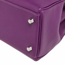 Hermes Anemone Evercolor Leather Palladium Plated Kelly Retourne 28 Bag For Women -Deals Hermes Store luxury women hermes new handbags p543080 008