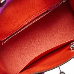 Hermes Magnolia/Capucine Taurillon Novillo Leather Palladium Plated Birkin 25 Bag For Women -Deals Hermes Store luxury women hermes new handbags p551031 009