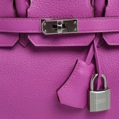 Hermes Magnolia/Capucine Taurillon Novillo Leather Palladium Plated Birkin 25 Bag For Women -Deals Hermes Store luxury women hermes new handbags p551031 012