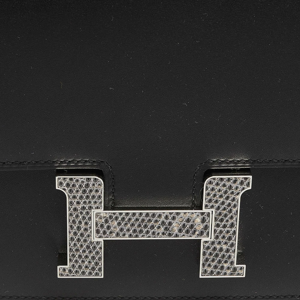 Hermes Hermés Black Veau Monsieur Leather And Lizard Constance 18 Bag For Women 8 Hermes Hermés Black Veau Monsieur Leather And Lizard Constance 18 Bag For Women - Image 6