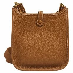 Hermes Gold Taurillon Clemence Leather Evelyne TPM Bag For Women -Deals Hermes Store luxury women hermes new handbags p557769 007