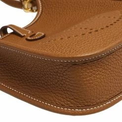 Hermes Gold Taurillon Clemence Leather Evelyne TPM Bag For Women -Deals Hermes Store luxury women hermes new handbags p557769 009