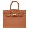 Hermes Gold Madame Leather Gold Plated Birkin 30 Bag For Women