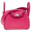 Hermes Rose Extreme Swift Leather Palladium Plated Mini Lindy Bag For Women -Deals Hermes Store luxury women hermes new handbags p560633 005