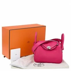 Hermes Rose Extreme Swift Leather Palladium Plated Mini Lindy Bag For Women -Deals Hermes Store luxury women hermes new handbags p560633 008