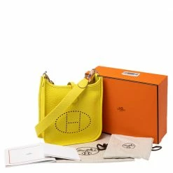 Hermes Lime Taurillon Clemence Leather Evelyne 16 TPM Bag For Women -Deals Hermes Store luxury women hermes new handbags p562432 002