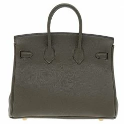 Hermes Vert De Gris Togo Leather Gold Finished Birkin 25 Bag For Women -Deals Hermes Store luxury women hermes new handbags p563070 009