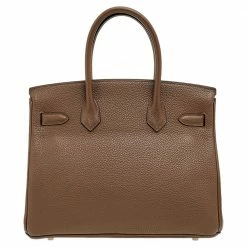 Hermes Taupe Mousse Clemence Leather Palladium Finished Birkin 30 Bag For Women -Deals Hermes Store luxury women hermes new handbags p563324 008
