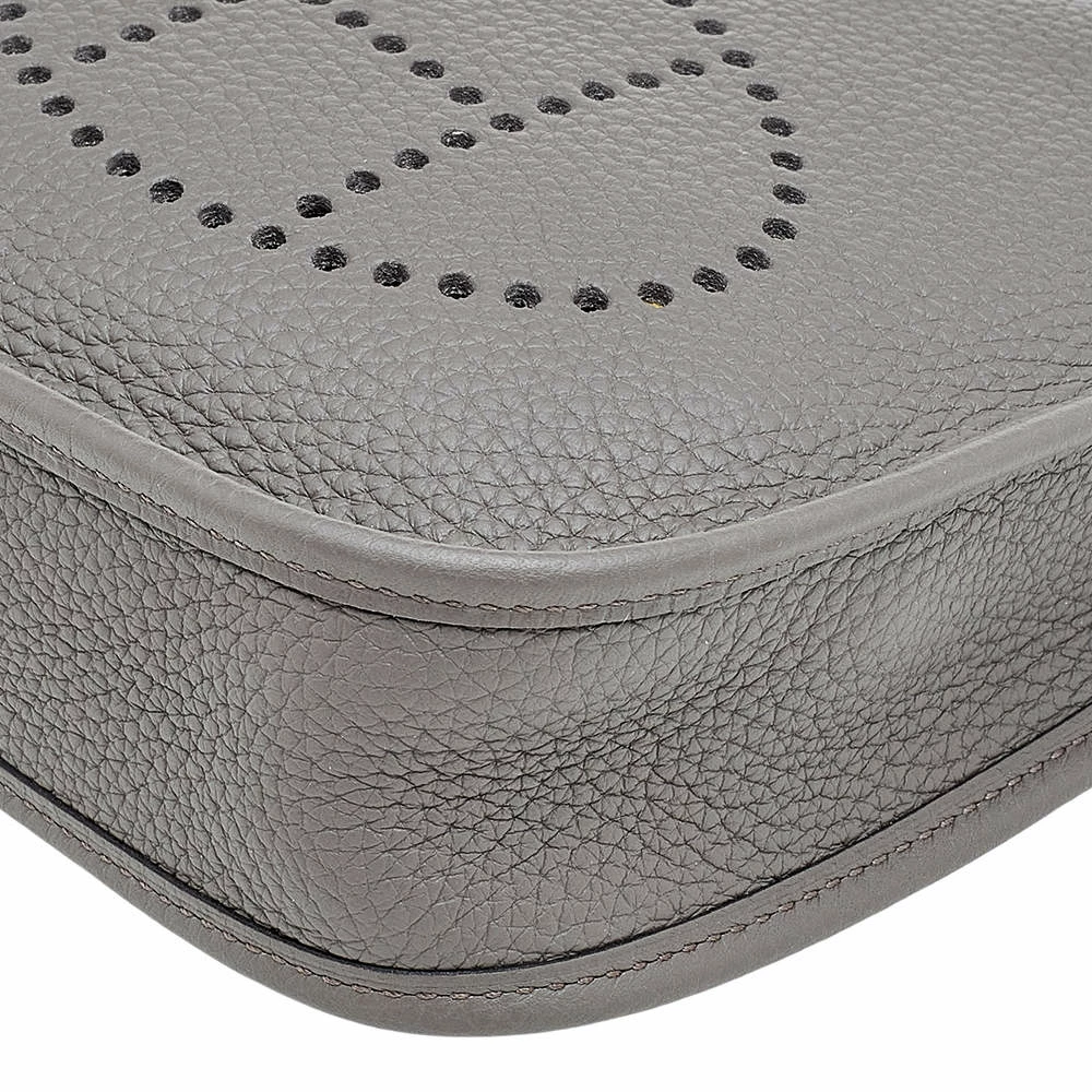 Hermes Etain Taurillon Clemence Leather Evelyne TPM Bag For Women 12 Hermes Etain Taurillon Clemence Leather Evelyne TPM Bag For Women - Image 10