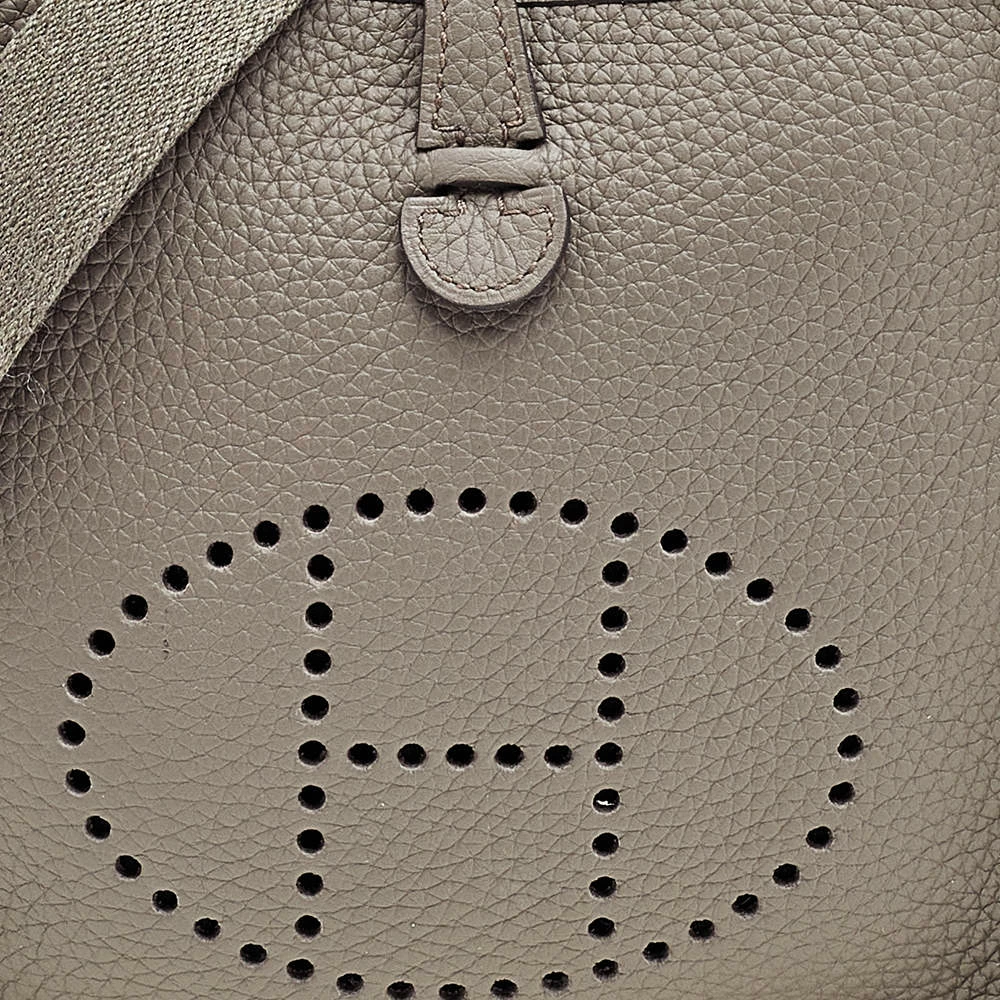 Hermes Etain Taurillon Clemence Leather Evelyne TPM Bag For Women 7 Hermes Etain Taurillon Clemence Leather Evelyne TPM Bag For Women - Image 5