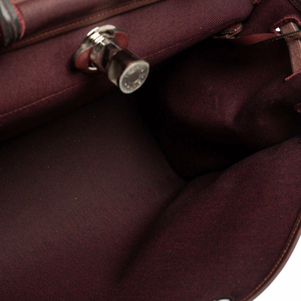 Hermes Prune Militaire Canvas And Leather Herbag Zip 39 Bag For Women 11 Hermes Prune Militaire Canvas And Leather Herbag Zip 39 Bag For Women - Image 9