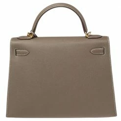 Hermes Etoupey Epsom Leather Gold Plated Kelly Sellier 32 Bag For Women -Deals Hermes Store luxury women hermes new handbags p595192 009