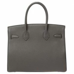 Hermes Hermès Gris Etain Togo Leather Rose Gold Finished Birkin 30 Bag For Women -Deals Hermes Store luxury women hermes new handbags p596728 010