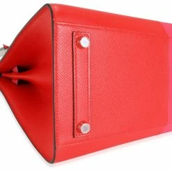 Hermes Red/Pink Epsom Leather Palladium Hardware Birkin 30 Sellier Bag For Women -Deals Hermes Store luxury women hermes new handbags p599887 002