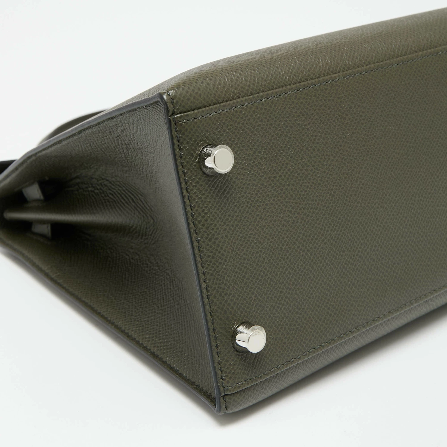 Hermes Vert Maquis Epsom Leather Palladium Finish Kelly Sellier 28 Bag For Women 15 Hermes Vert Maquis Epsom Leather Palladium Finish Kelly Sellier 28 Bag For Women - Image 13