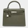 Hermes Vert Maquis Epsom Leather Palladium Finish Kelly Sellier 28 Bag For Women -Deals Hermes Store luxury women hermes new handbags p647788 006