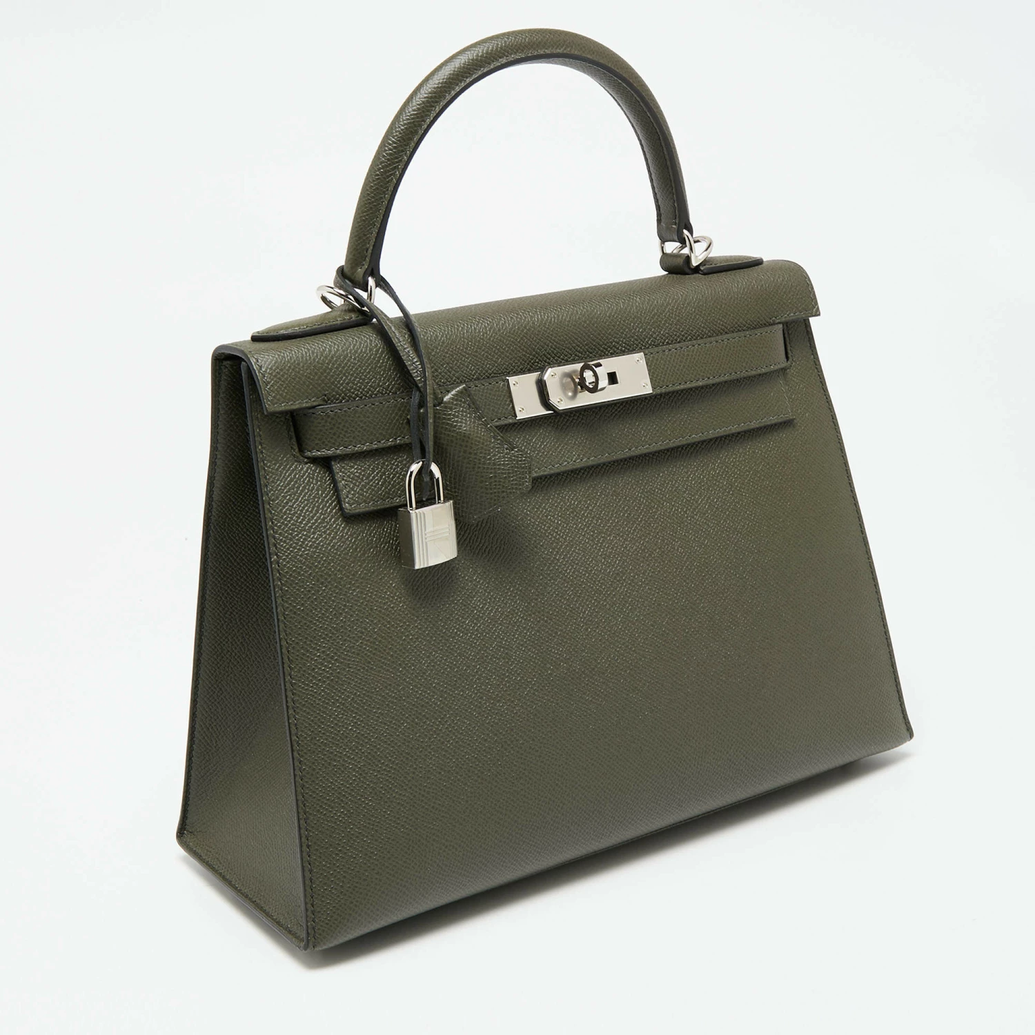 Hermes Vert Maquis Epsom Leather Palladium Finish Kelly Sellier 28 Bag For Women 5 Hermes Vert Maquis Epsom Leather Palladium Finish Kelly Sellier 28 Bag For Women - Image 3
